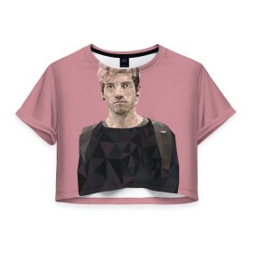 Женская футболка 3D укороченная с принтом Джош Дан в Санкт-Петербурге, 100% полиэстер | круглая горловина, длина футболки до линии талии, рукава с отворотами | dun | josh | one | pilots. | twenty | дан | джош
