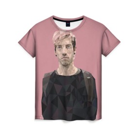 Женская футболка 3D с принтом Джош Дан в Санкт-Петербурге, 100% полиэфир ( синтетическое хлопкоподобное полотно) | прямой крой, круглый вырез горловины, длина до линии бедер | dun | josh | one | pilots. | twenty | дан | джош