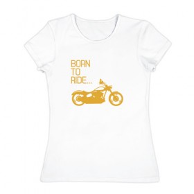 Женская футболка хлопок с принтом Мото в Санкт-Петербурге, 100% хлопок | прямой крой, круглый вырез горловины, длина до линии бедер, слегка спущенное плечо | 2 | байк | дорога | колеса | мото