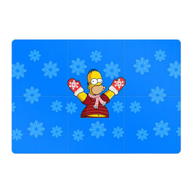 Магнитный плакат 3Х2 с принтом Симпсоны новогодние 2 в Санкт-Петербурге, Полимерный материал с магнитным слоем | 6 деталей размером 9*9 см | simpsons | барт | барт симпсон | гомер | гомер симпсон | новый год | симпсоны | снег | снежинки