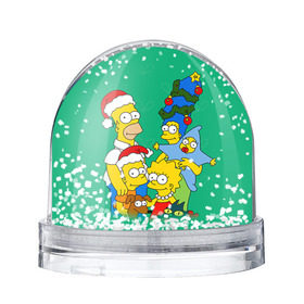 Снежный шар с принтом Симпсоны новогодние 3 в Санкт-Петербурге, Пластик | Изображение внутри шара печатается на глянцевой фотобумаге с двух сторон | Тематика изображения на принте: simpsons | барт | барт симпсон | гомер | гомер симпсон | новый год | симпсоны | снег | снежинки
