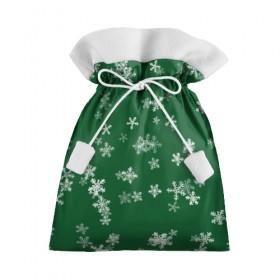 Подарочный 3D мешок с принтом Снежная феерия (зелёный) в Санкт-Петербурге, 100% полиэстер | Размер: 29*39 см | happy new year | блеск | ёлка | зима | конфетти | новый год | подарки | праздник | снег | снежинки
