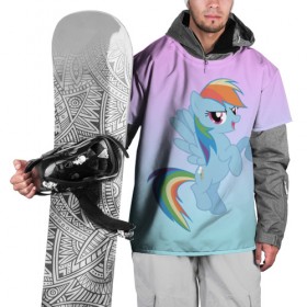 Накидка на куртку 3D с принтом Rainbowdash в Санкт-Петербурге, 100% полиэстер |  | mlp | pony | rainbowdash | raindbow dash | пони