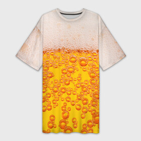 Платье-футболка 3D с принтом Пивная тема в Санкт-Петербурге,  |  | пена | прикол | пузырьки