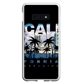 Чехол для Samsung S10E с принтом Калифорния в Санкт-Петербурге, Силикон | Область печати: задняя сторона чехла, без боковых панелей | america | beach | california state | los angeles | palm trees | sea | states | united | usa | америки | калифорния | лос анджелес | море | пальмы | пляж | соединенные | сша | штат | штаты