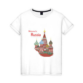 Женская футболка хлопок с принтом Добро пожаловать в Санкт-Петербурге, 100% хлопок | прямой крой, круглый вырез горловины, длина до линии бедер, слегка спущенное плечо | единая россия | ер | медведев