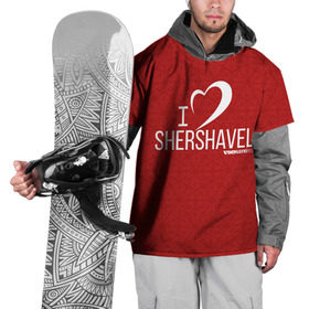 Накидка на куртку 3D с принтом Love Shershavel 3 в Санкт-Петербурге, 100% полиэстер |  | gesh | геш | зима | сноуборд | шерегеш | шершавель