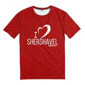 Мужская футболка 3D с принтом Love Shershavel 3 в Санкт-Петербурге, 100% полиэфир | прямой крой, круглый вырез горловины, длина до линии бедер | gesh | геш | зима | сноуборд | шерегеш | шершавель
