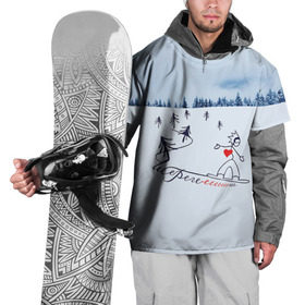 Накидка на куртку 3D с принтом Шерегеш в Санкт-Петербурге, 100% полиэстер |  | gesh | геш | лыжи | лыжник | сноуборд | шерегеш | шершавель