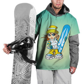 Накидка на куртку 3D с принтом Snowboard girl 1 в Санкт-Петербурге, 100% полиэстер |  | extreme | girl | snowboard | девушка | сноуборд | экстрим
