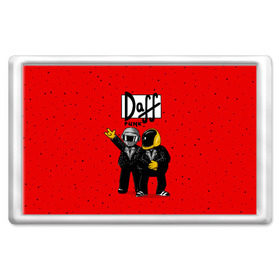 Магнит 45*70 с принтом Daff Punk в Санкт-Петербурге, Пластик | Размер: 78*52 мм; Размер печати: 70*45 | donut | homer | music | simpson | барт | гомер | музыка | пончик | симпсон