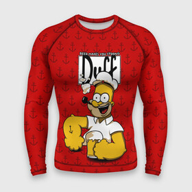 Мужской рашгард 3D с принтом Duff Beer в Санкт-Петербурге,  |  | bart | donut | griffin | homer | popeye | simpson | барт | гомер | гриффин | капитан | моряк | симпсон | стьюи | якорь