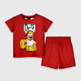 Детский костюм с шортами 3D с принтом Duff Beer в Санкт-Петербурге,  |  | bart | donut | griffin | homer | popeye | simpson | барт | гомер | гриффин | капитан | моряк | симпсон | стьюи | якорь