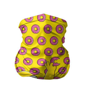 Бандана-труба 3D с принтом Пончики Гомера Симпсона в Санкт-Петербурге, 100% полиэстер, ткань с особыми свойствами — Activecool | плотность 150‒180 г/м2; хорошо тянется, но сохраняет форму | donut | homer | simpson | гомер | еда | плюшка | пончик | симпсон