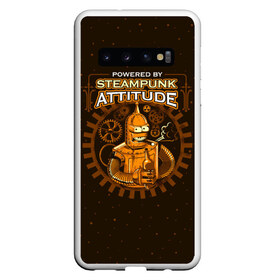 Чехол для Samsung Galaxy S10 с принтом Steampunk Attitude в Санкт-Петербурге, Силикон | Область печати: задняя сторона чехла, без боковых панелей | Тематика изображения на принте: bender | fry | futurama | hermes | robot | zoidberg | бендер | гермес | зойдберг | робот | туранга | фрай | футурама