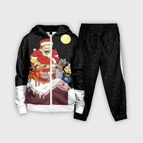 Детский костюм 3D с принтом Симпсон   Санта Клаус в Санкт-Петербурге,  |  | bart | christmas | happy new year | homer simpson | the simpsons | барт | гомер | дед мороз | луна | новый год | олень | подарки | санта | снег | собака | сосульки