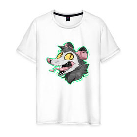 Мужская футболка хлопок с принтом Опоссум в Санкт-Петербурге, 100% хлопок | прямой крой, круглый вырез горловины, длина до линии бедер, слегка спущенное плечо. | animal | mouse | opossum | rat | животное | крыса | мышь | опоссум