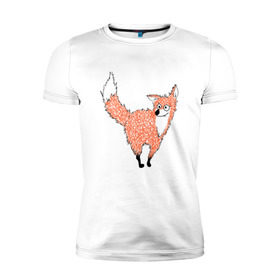 Мужская футболка премиум с принтом Crazy fox в Санкт-Петербурге, 92% хлопок, 8% лайкра | приталенный силуэт, круглый вырез ворота, длина до линии бедра, короткий рукав | crazy | fox | безумная | веселая | лиса | лисичка | лисички тупички