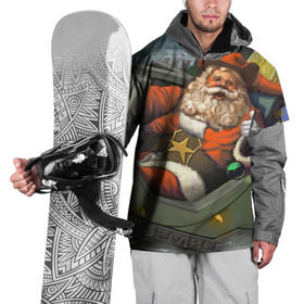 Накидка на куртку 3D с принтом Дед Мороз в Санкт-Петербурге, 100% полиэстер |  | christmas | new year | winter | дед мороз | зима | новый год | рождество
