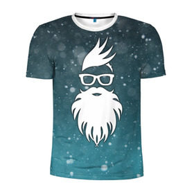Мужская футболка 3D спортивная с принтом Rock santa в Санкт-Петербурге, 100% полиэстер с улучшенными характеристиками | приталенный силуэт, круглая горловина, широкие плечи, сужается к линии бедра | rock santa | santa | дед мороз | новый год | подарок на новый год | санта | снежинки