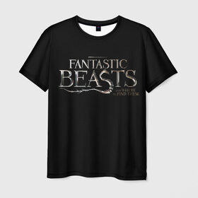Мужская футболка 3D с принтом Fantastic Beasts в Санкт-Петербурге, 100% полиэфир | прямой крой, круглый вырез горловины, длина до линии бедер | fantastic beasts | newt | scamander | ньют | саламандр