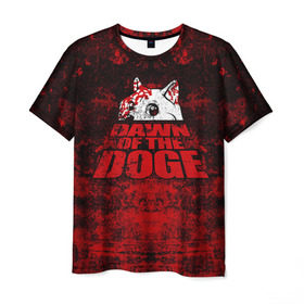 Мужская футболка 3D с принтом Dawn of the Doge в Санкт-Петербурге, 100% полиэфир | прямой крой, круглый вырез горловины, длина до линии бедер | dog | doge | walking dead | zombie | додж | зомби | мем | собака | ходячие мертвецы