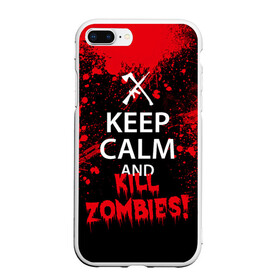 Чехол для iPhone 7Plus/8 Plus матовый с принтом Keep Calm & Kill Zombies в Санкт-Петербурге, Силикон | Область печати: задняя сторона чехла, без боковых панелей | Тематика изображения на принте: bone | carl | rick | skelet | skull | walking dead | zombie | граймс | зомби | карл | нежить | нечисть | рик | скелет | ходячие мертвецы | череп