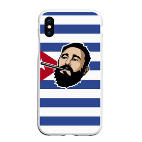 Чехол для iPhone XS Max матовый с принтом Fidel Castro в Санкт-Петербурге, Силикон | Область печати: задняя сторона чехла, без боковых панелей | castro | che | fidel | guevara | гевара | кастро | фидель | че