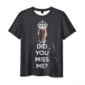 Мужская футболка 3D с принтом Keep Calm & Miss Me в Санкт-Петербурге, 100% полиэфир | прямой крой, круглый вырез горловины, длина до линии бедер | holmes | sherlock | мориарти | профессор | холмс | шерлок