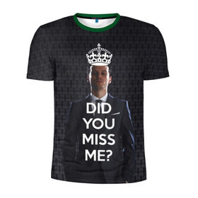 Мужская футболка 3D спортивная с принтом Keep Calm & Miss Me в Санкт-Петербурге, 100% полиэстер с улучшенными характеристиками | приталенный силуэт, круглая горловина, широкие плечи, сужается к линии бедра | holmes | sherlock | мориарти | профессор | холмс | шерлок