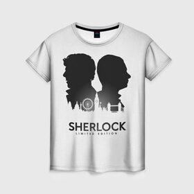Женская футболка 3D с принтом Sherlock Edition в Санкт-Петербурге, 100% полиэфир ( синтетическое хлопкоподобное полотно) | прямой крой, круглый вырез горловины, длина до линии бедер | doctor | holmes | sherlock | watson | ватсон | доктор | профессор | холмс | шерлок