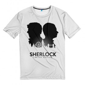 Мужская футболка 3D с принтом Sherlock Edition в Санкт-Петербурге, 100% полиэфир | прямой крой, круглый вырез горловины, длина до линии бедер | doctor | holmes | sherlock | watson | ватсон | доктор | профессор | холмс | шерлок