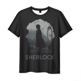 Мужская футболка 3D с принтом Sherlock World в Санкт-Петербурге, 100% полиэфир | прямой крой, круглый вырез горловины, длина до линии бедер | Тематика изображения на принте: doctor | holmes | холмс | шерлок