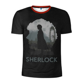 Мужская футболка 3D спортивная с принтом Sherlock World в Санкт-Петербурге, 100% полиэстер с улучшенными характеристиками | приталенный силуэт, круглая горловина, широкие плечи, сужается к линии бедра | Тематика изображения на принте: doctor | holmes | холмс | шерлок