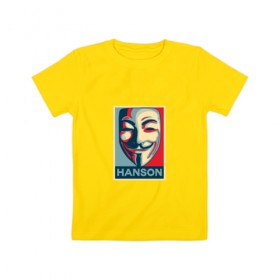 Детская футболка хлопок с принтом Гай Фокс в Санкт-Петербурге, 100% хлопок | круглый вырез горловины, полуприлегающий силуэт, длина до линии бедер | hanson | v | vendetta | вендетта | маска