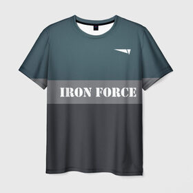 Мужская футболка 3D с принтом Iron force в Санкт-Петербурге, 100% полиэфир | прямой крой, круглый вырез горловины, длина до линии бедер | 