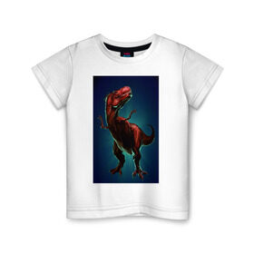 Детская футболка хлопок с принтом Dino в Санкт-Петербурге, 100% хлопок | круглый вырез горловины, полуприлегающий силуэт, длина до линии бедер | dino | dinosaur | t rex | дино | динозавр | монстр | ящерица