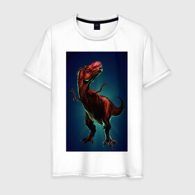 Мужская футболка хлопок с принтом Dino в Санкт-Петербурге, 100% хлопок | прямой крой, круглый вырез горловины, длина до линии бедер, слегка спущенное плечо. | dino | dinosaur | t rex | дино | динозавр | монстр | ящерица