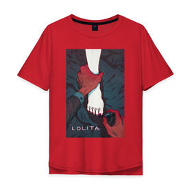 Мужская футболка хлопок Oversize с принтом Lolita в Санкт-Петербурге, 100% хлопок | свободный крой, круглый ворот, “спинка” длиннее передней части | lolita | классика | книга | лак | лолита | набоков | ногти