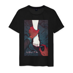 Мужская футболка хлопок с принтом Lolita в Санкт-Петербурге, 100% хлопок | прямой крой, круглый вырез горловины, длина до линии бедер, слегка спущенное плечо. | lolita | классика | книга | лак | лолита | набоков | ногти