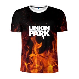 Мужская футболка 3D спортивная с принтом Linkin park в Санкт-Петербурге, 100% полиэстер с улучшенными характеристиками | приталенный силуэт, круглая горловина, широкие плечи, сужается к линии бедра | rok | линкин | музыка | парк | рок