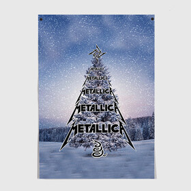 Постер с принтом Новогодний рок в Санкт-Петербурге, 100% бумага
 | бумага, плотность 150 мг. Матовая, но за счет высокого коэффициента гладкости имеет небольшой блеск и дает на свету блики, но в отличии от глянцевой бумаги не покрыта лаком | metallica | елка | металлика | нг | новогодний рок | новый год | новый год 2017 | снег