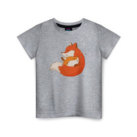 Детская футболка хлопок с принтом Лисички в Санкт-Петербурге, 100% хлопок | круглый вырез горловины, полуприлегающий силуэт, длина до линии бедер | лиса | лисенок | лисица | лисичка