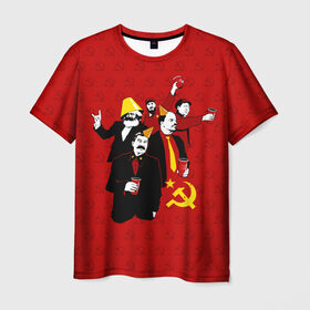 Мужская футболка 3D с принтом Communist Party в Санкт-Петербурге, 100% полиэфир | прямой крой, круглый вырез горловины, длина до линии бедер | lenin | october | party | red | russia | soviet union | stalin | ussr | большевик | коммунист | красный | ленин | октябрь | пати | россия | советский союз | ссср | сталин