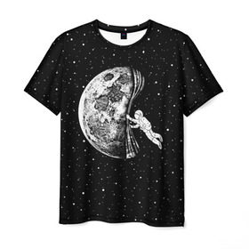 Мужская футболка 3D с принтом Начало ночи в Санкт-Петербурге, 100% полиэфир | прямой крой, круглый вырез горловины, длина до линии бедер | astronaut | cosmonaut | cosmos | galaxy | hipster | moon | night | planet | space | star | universe | астронавт | вселенная | галактика | звезды | космонавт | космос | луна | ночь | планета | хипстер