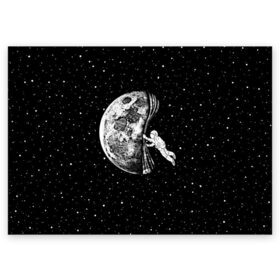 Поздравительная открытка с принтом Начало ночи в Санкт-Петербурге, 100% бумага | плотность бумаги 280 г/м2, матовая, на обратной стороне линовка и место для марки
 | astronaut | cosmonaut | cosmos | galaxy | hipster | moon | night | planet | space | star | universe | астронавт | вселенная | галактика | звезды | космонавт | космос | луна | ночь | планета | хипстер