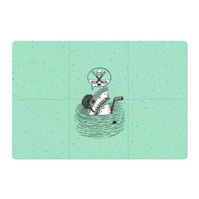 Магнитный плакат 3Х2 с принтом Акула хоккеист в Санкт-Петербурге, Полимерный материал с магнитным слоем | 6 деталей размером 9*9 см | Тематика изображения на принте: fan | fish | hochey | ocean | predator | sea | shark | water | акула | вода | игра | лед | море | океан | рыба | фанат | хищник | хоккей | шайба