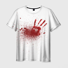 Мужская футболка 3D с принтом кровавая футболка в Санкт-Петербурге, 100% полиэфир | прямой крой, круглый вырез горловины, длина до линии бедер | Тематика изображения на принте: кровь