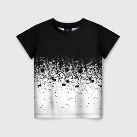 Детская футболка 3D с принтом необычный дизайн в Санкт-Петербурге, 100% гипоаллергенный полиэфир | прямой крой, круглый вырез горловины, длина до линии бедер, чуть спущенное плечо, ткань немного тянется | белая | необычная | черно