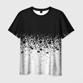 Мужская футболка 3D с принтом необычный дизайн в Санкт-Петербурге, 100% полиэфир | прямой крой, круглый вырез горловины, длина до линии бедер | белая | необычная | черно